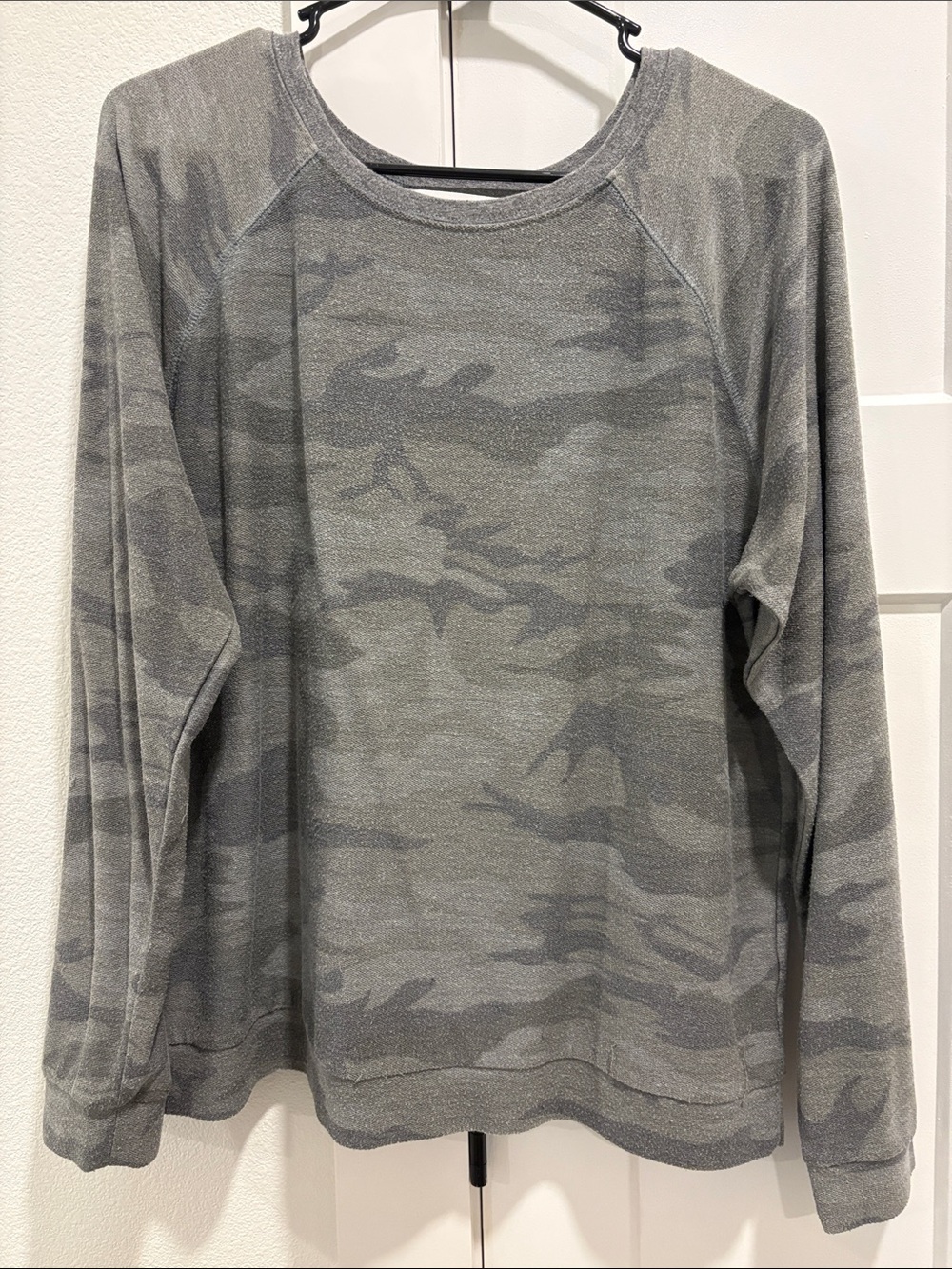 Mustard Seed Gray Camouflage Long Sleeve Tee
